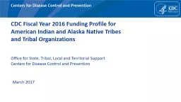 CDC Fiscal Year 2016 Funding Profile for