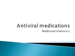 Antiviral  medications Medicinal chemistry