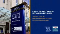 CAR-T Therapy in non-Hodgkin lymphomas