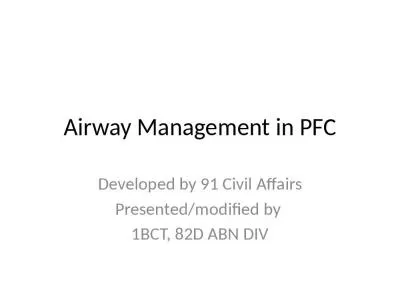 Airway Management in PFC