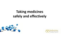 Taking medicines  safely and effectively
