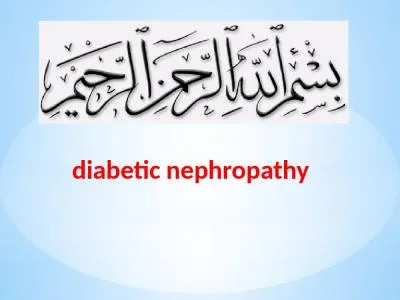 diabetic nephropathy  Epidemiology of chronic