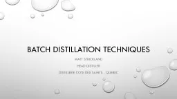 Batch Distillation Techniques