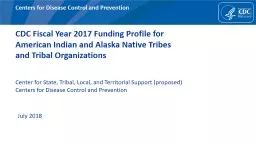 CDC Fiscal Year  2017  Funding Profile for