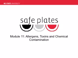 Module 11: Allergens, Toxins and Chemical Contamination