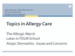 Topics in Allergy Care The Allergic March