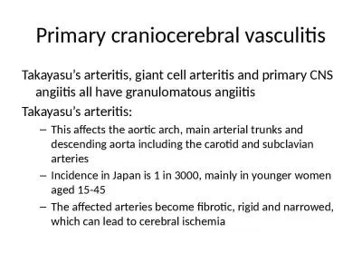 Primary craniocerebral vasculitis