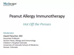 Peanut Allergy Immunotherapy