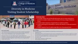 Diversity in Medicine Visiting Student Scholarship