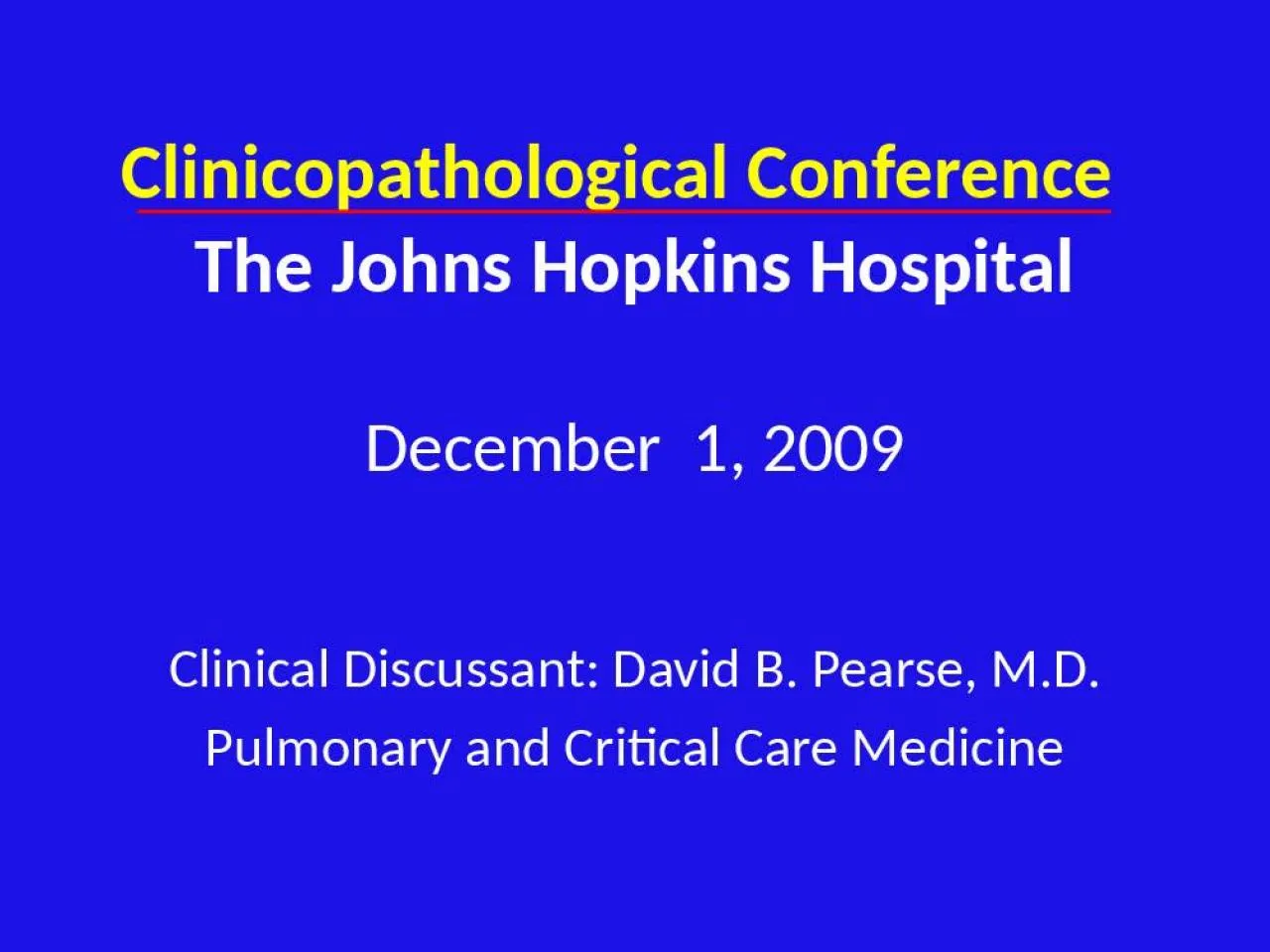 PPT-Clinicopathological Conference