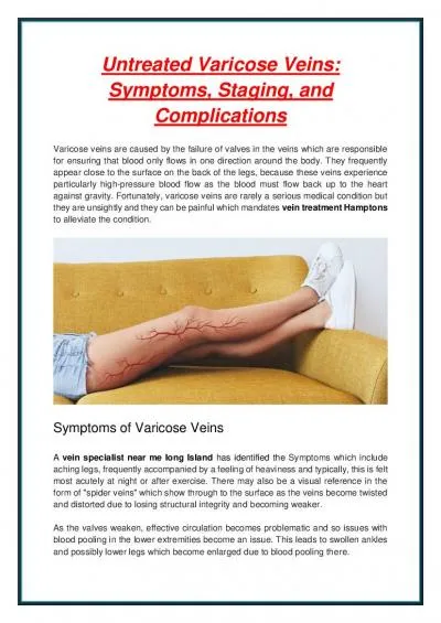 Untreated Varicose Veins: Symptoms, Staging, and Complications