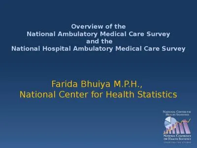 Overview of the National Ambulatory Medical Care Survey