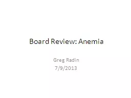 Board Review: Anemia Greg