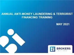 Annual Anti-Money Laundering & Terrorist Financing Training