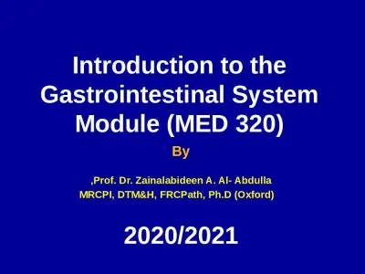 Introduction to the Gastrointestinal System