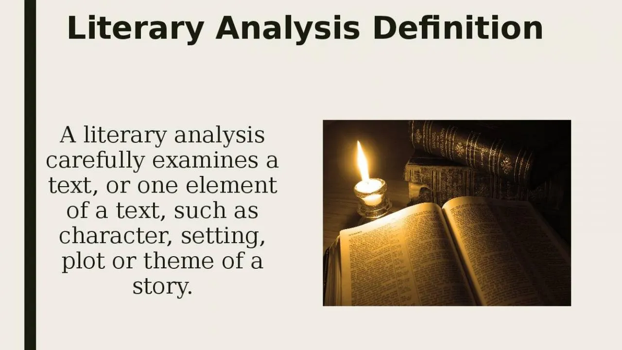 PPT-Literary Analysis Definition