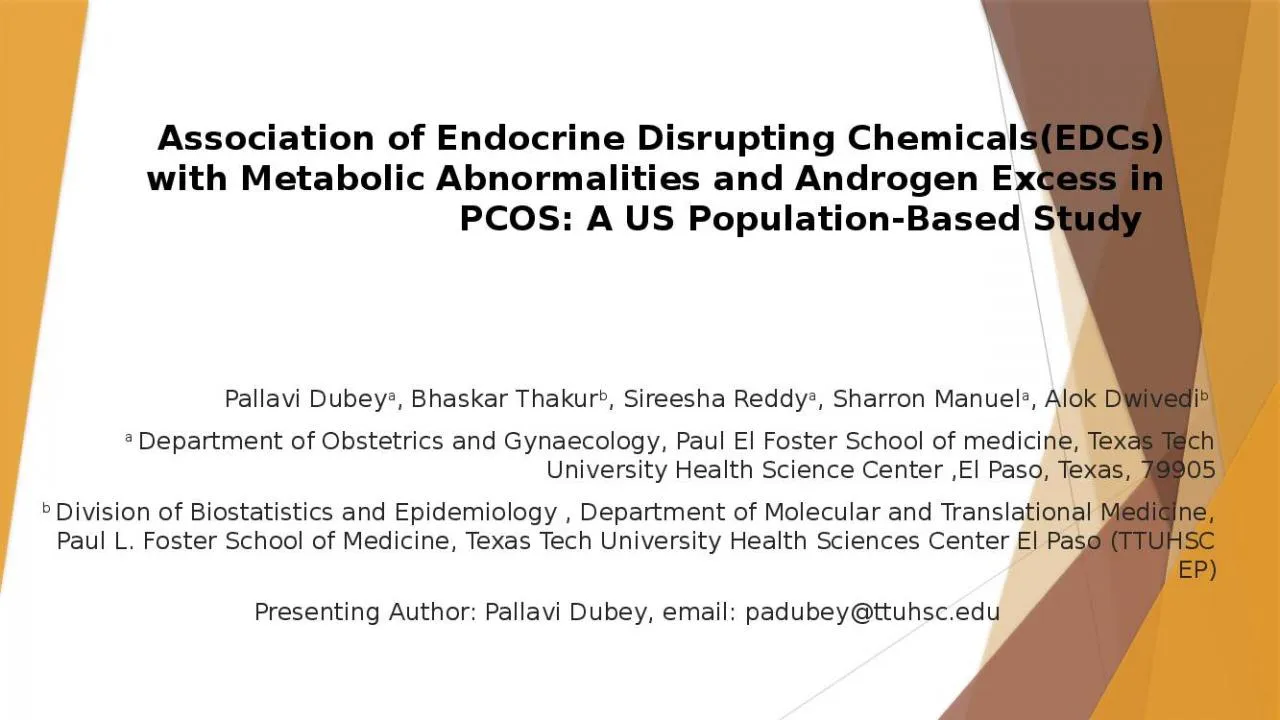 PPT-Association of Endocrine Disrupting Chemicals(EDCs)