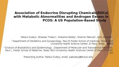 Association of  Endocrine Disrupting Chemicals(EDCs)