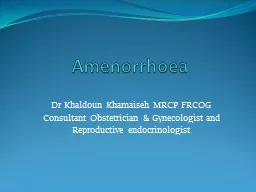 PPT-Amenorrhoea Dr Khaldoun