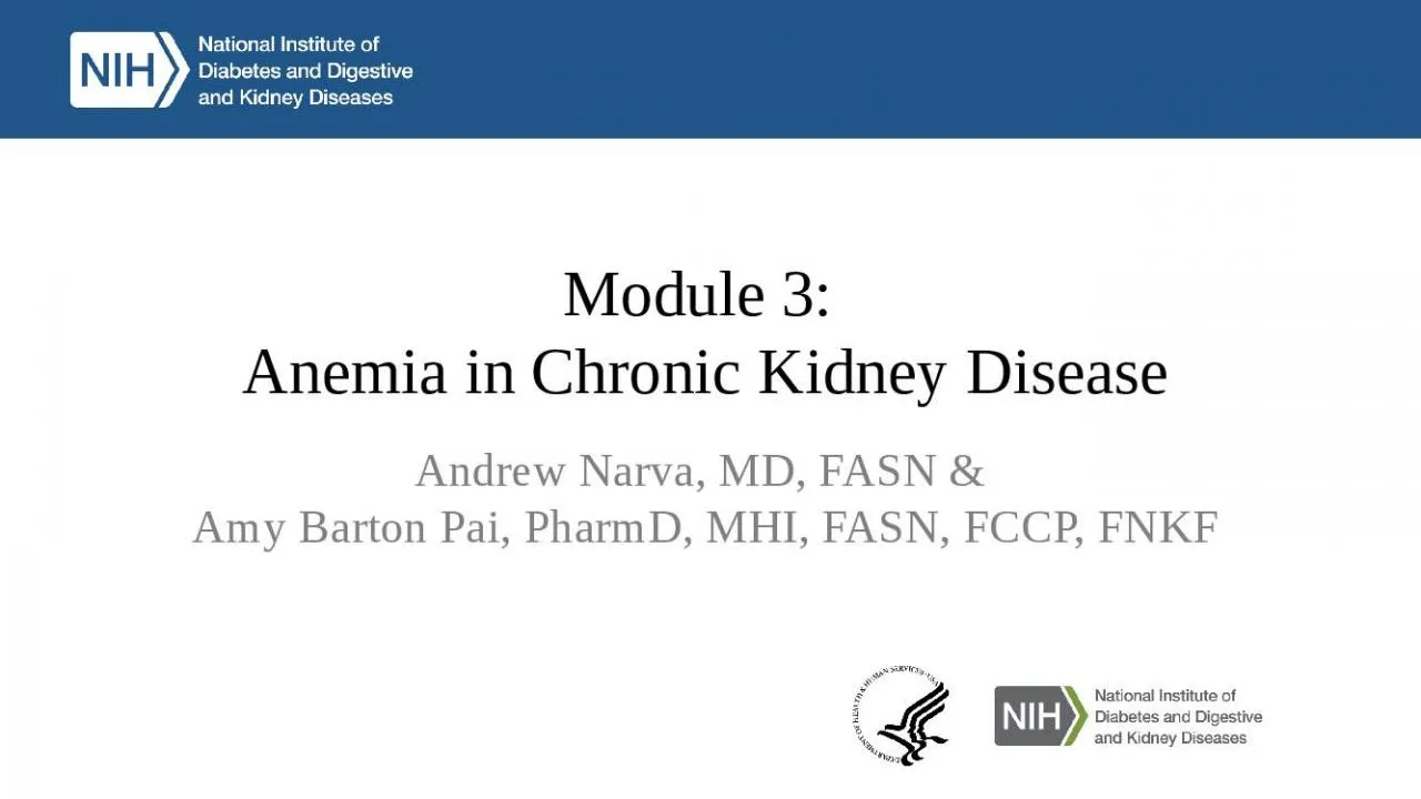 PPT-Module 3: Anemia in Chronic Kidney Disease