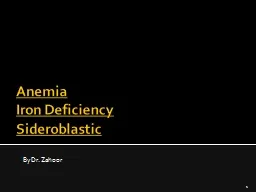 Anemia Iron Deficiency  Sideroblastic