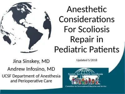 Anesthetic Considerations For Scoliosis Repair in Pediatric Patients