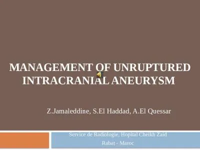 Management of  unruptured