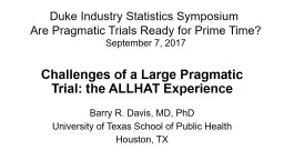 Challenges of a Large Pragmatic Trial: the ALLHAT Experience