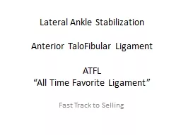 Lateral Ankle Stabilization