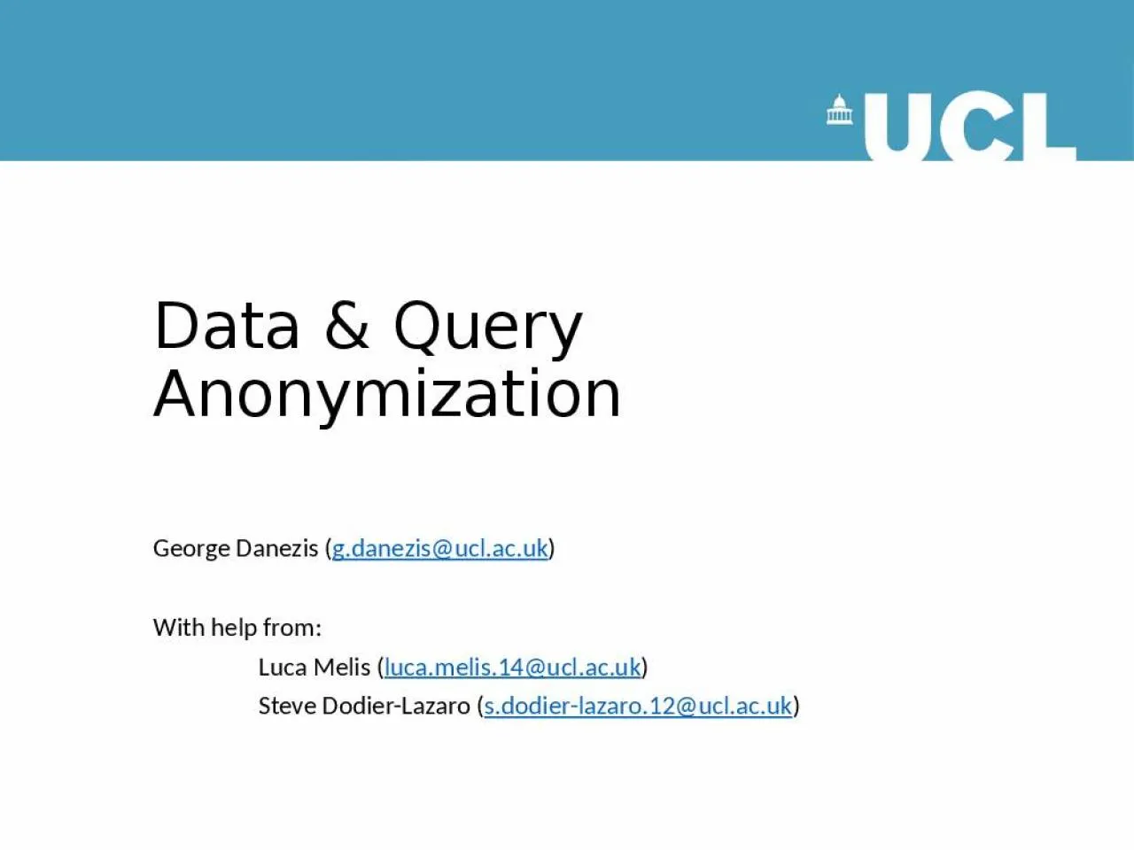 PPT-Data & Query Anonymization