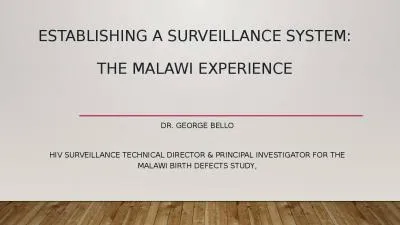 Establishing a surveillance system: