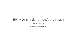 HM – Anorexia: binge/purge type