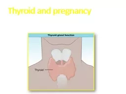 Thyroid and pregnancy Control of Thyroid Function