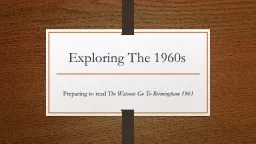 Exploring The  1960s Preparing to read