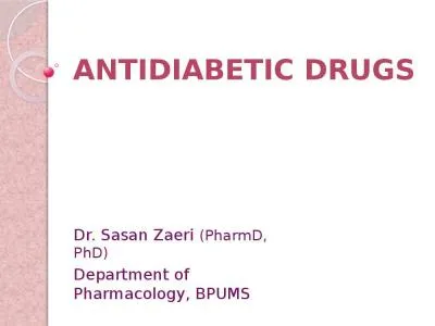 Antidiabetic  drugs Dr.