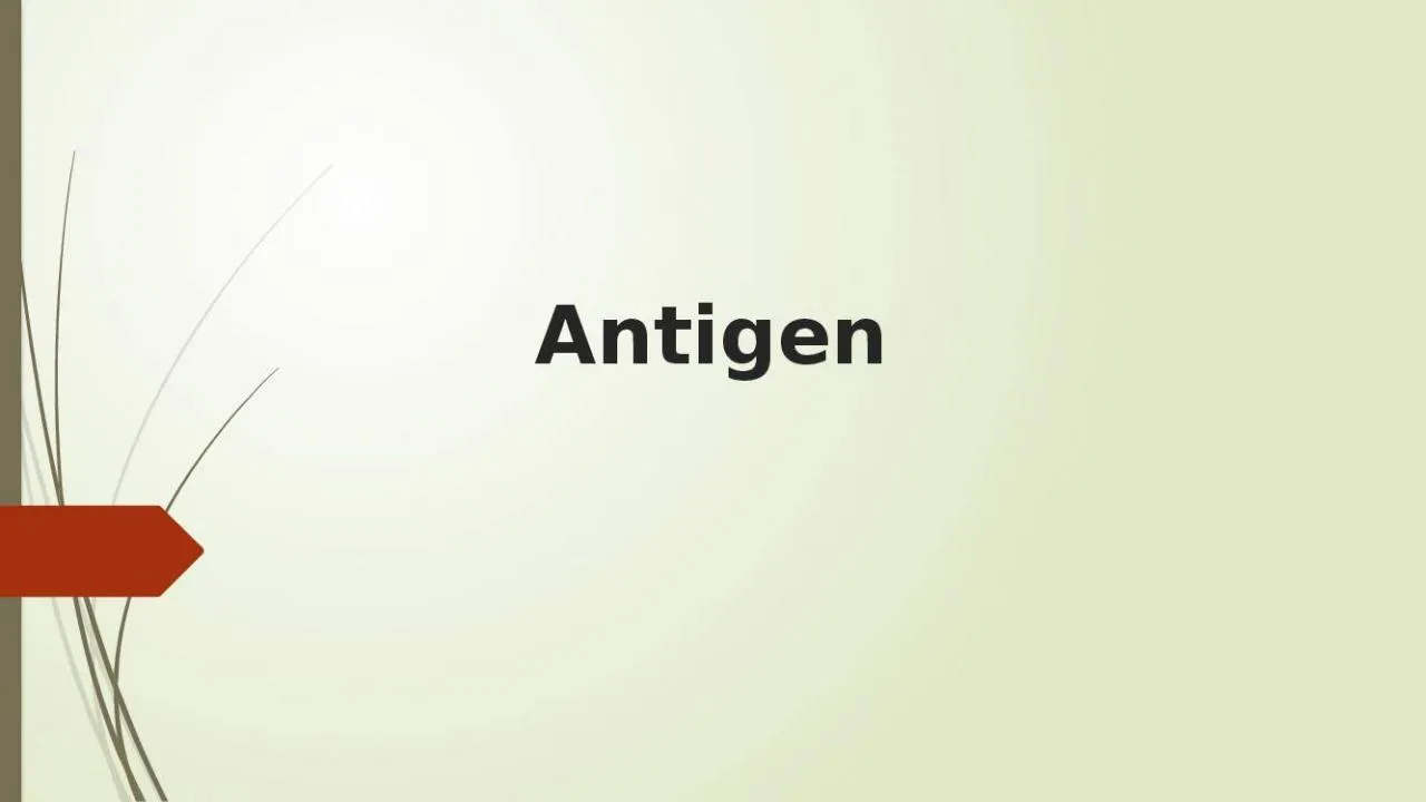 PPT-Antigen Learning objectives