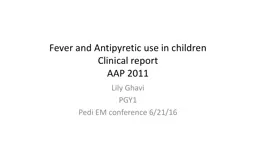 Fever and Antipyretic use in children