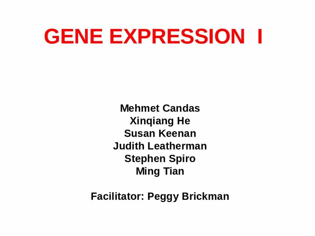 PPT-GENE EXPRESSION I Mehmet