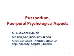 Puerperium, Puerperal  Psychological