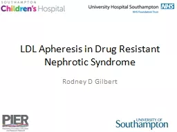 PPT-LDL Apheresis in Drug Resistant Nephrotic Syndrome