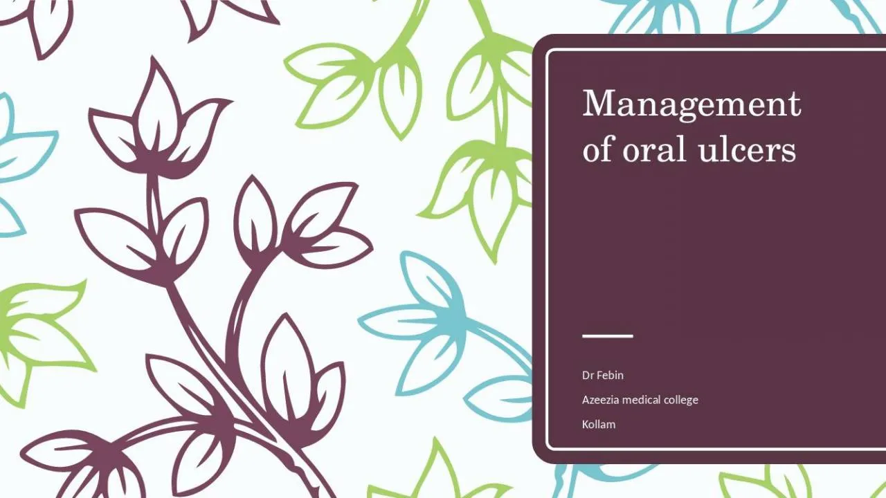 PPT-Management of oral ulcers