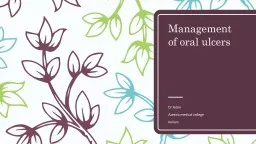 Management  of oral ulcers