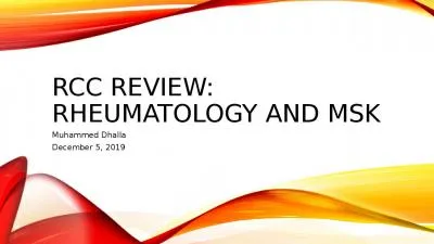 RCC Review: Rheumatology and MSK