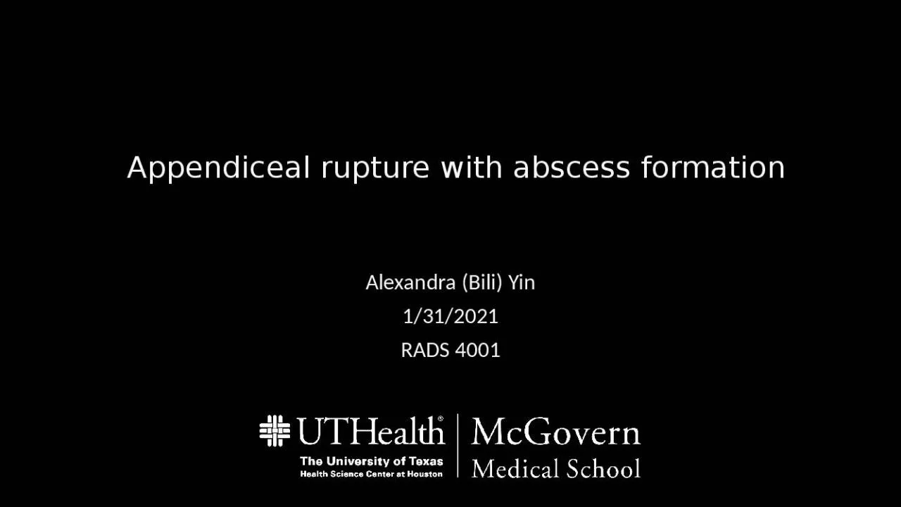 PPT-Appendiceal rupture with abscess formation