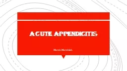 Acute Appendicitis  Marah Marahleh