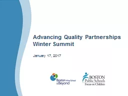 Advancing Quality Partnerships Winter Summit