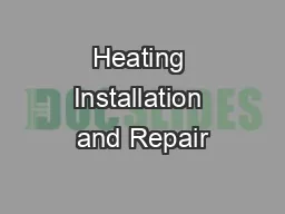 Heating Installation and Repair