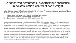 A conserved dorsomedial hypothalamic population mediates leptin’s control of body weight