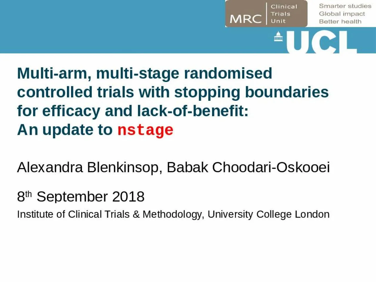 PPT-Multi-arm, multi-stage randomised controlled trials with