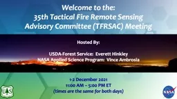 Welcome to the: 35th Tactical Fire Remote Sensing
